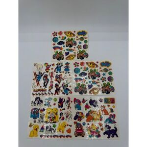 Vintage Lisa Frank Temporary Body Stickers 5 Sheets Aliens Cats Puppies 90s Y2K